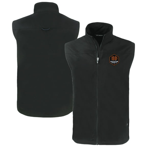 Men's Cutter & Buck Black Houston Dynamo FC Big & Tall Charter Eco Recycled Full-Zip Vest