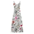 thumbnail image 4 of Viikei Women Plus Size Dresses Short Sleeve,Summer Dresses for Girls,Women's Summer Print Casual Loose Sleevless V-Neck Dress Gray L, 4 of 5