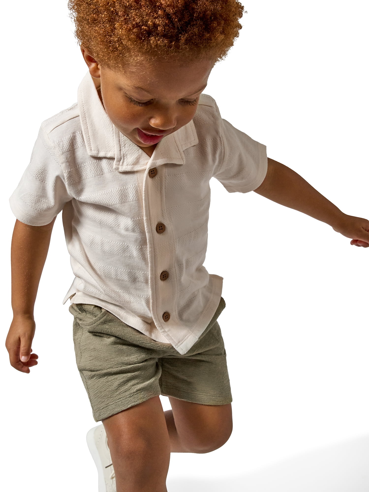 Modern Moments by Gerber Baby and Toddler Boy Organic Button Up Collar Top, Sizes 0/3 Months - 5T