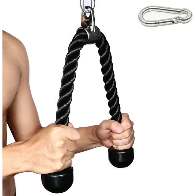 Cuerda para tríceps, accesorio para Fitness, máquina de cables, cuerda de nailon recubierta de alta resistencia con extremos de goma sólida
