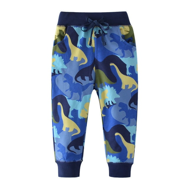 Boys Cotton Sweatpants Kids Jogger Pants Running Jogging Pants With Pockets Drawstring Dark Blue