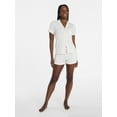 thumbnail image 3 of Joyspun Women’s Sleep Modal Short Sleeve Notch Top and Shorts Pajama Set, Size XS-XL, 2X-3X, 3 of 7