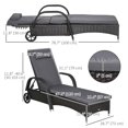 thumbnail image 3 of Outsunny Chaise Longue en Rotin avec Appuie-Tête et Dossier Réglable, 3 of 10
