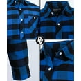 thumbnail image 2 of BROOKLYN VERTICAL Unisex Flannel Plaid Button Down Long Sleeve Shirt with Front Pocket, 2 of 5