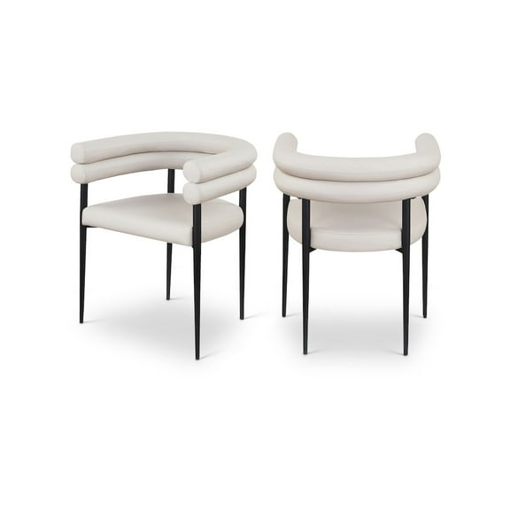 Meridian Furniture Lavina Taupe Vegan Leather Dining Chair (Set of 2)