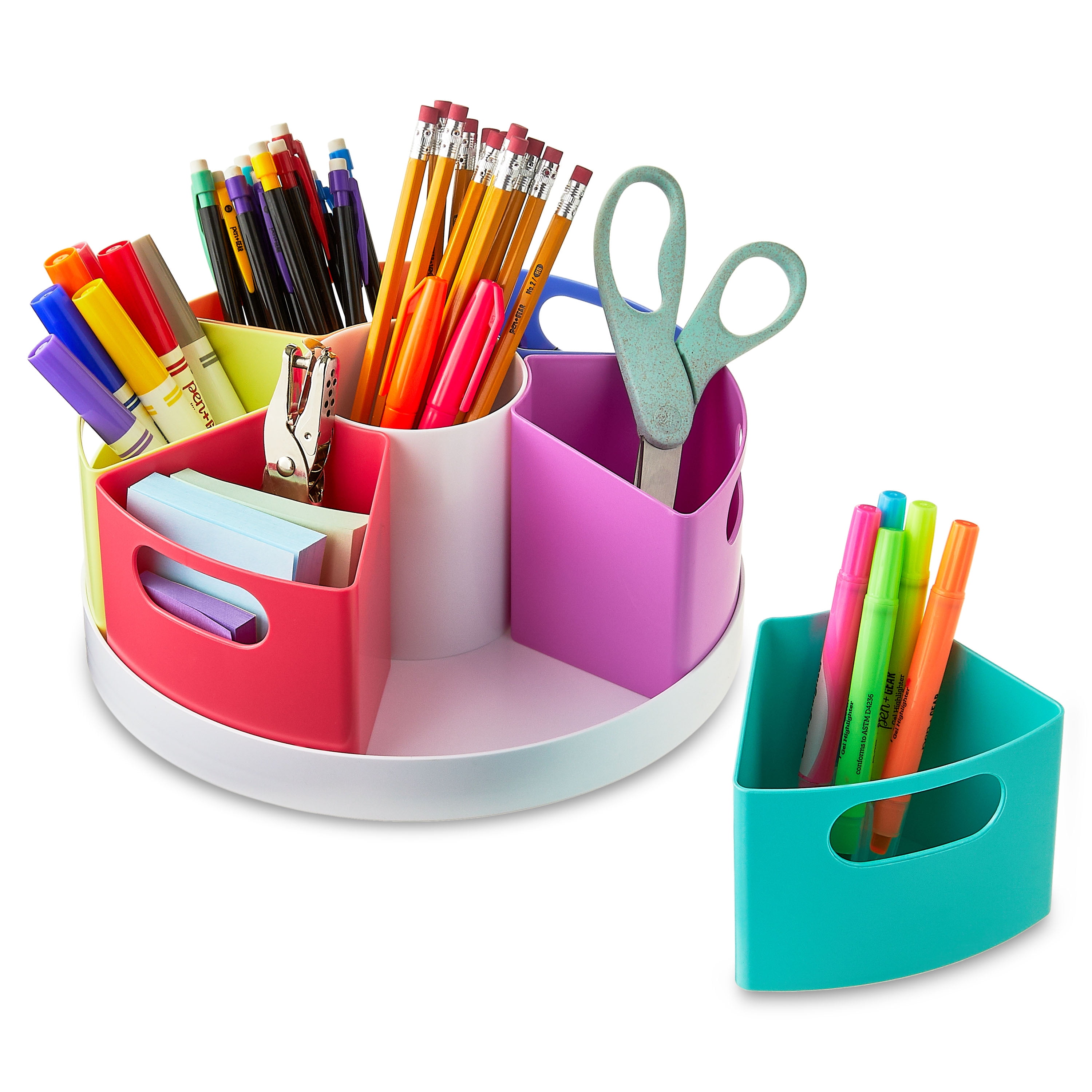 Pen+Gear Teacher Rotating Organizer, 9.84" x 4.53", Multi-Color