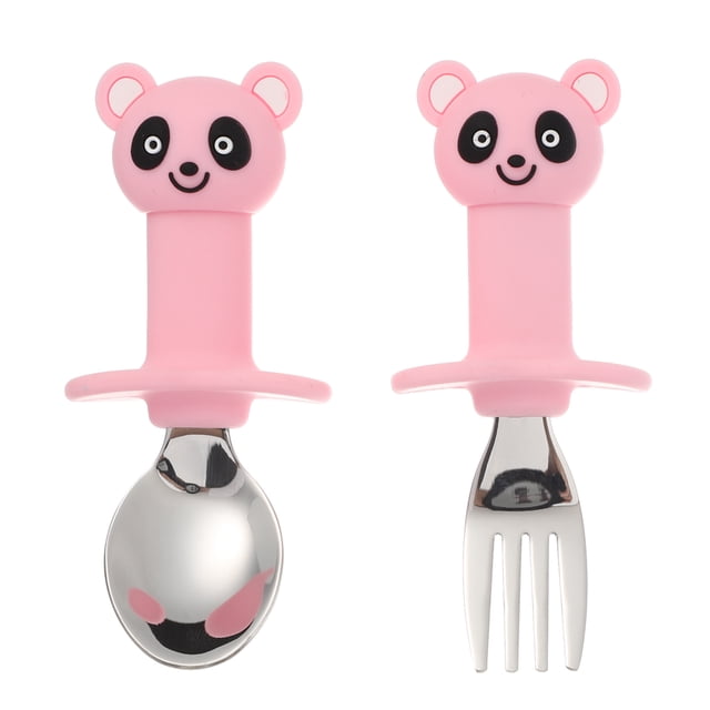 Miangastore Baby Tableware Pink 1 Set 4.13X1.18X0.79in Stainless Steel
