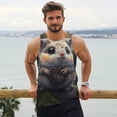 thumbnail image 6 of Gukieu Cute Fat Ball Branch Print Men's Quick Dry Fitness Vest, Round Neck Sleeveless Fitness Bodybuilding Top-3X-Large, 6 of 7