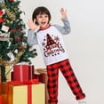 thumbnail image 2 of YWDJ Family Christmas Pajamas Matching Sets Boys Girls Christmas Fashion Cute Lattice Print Top Pants Suit Family Parent-child Wear Kid White(White Kids 3-4 Years), 2 of 9