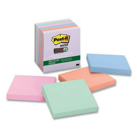 UPC: 0638060922545 | Post-it Super Sticky Recycled Notes 654-6SSNRP 3x3in (76 mm x 76 mm) Bali Colors