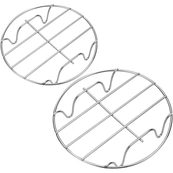 Hemoton 2pcs Small Roasting Racks Round Baking Racks Multifunctional Steamer Racks