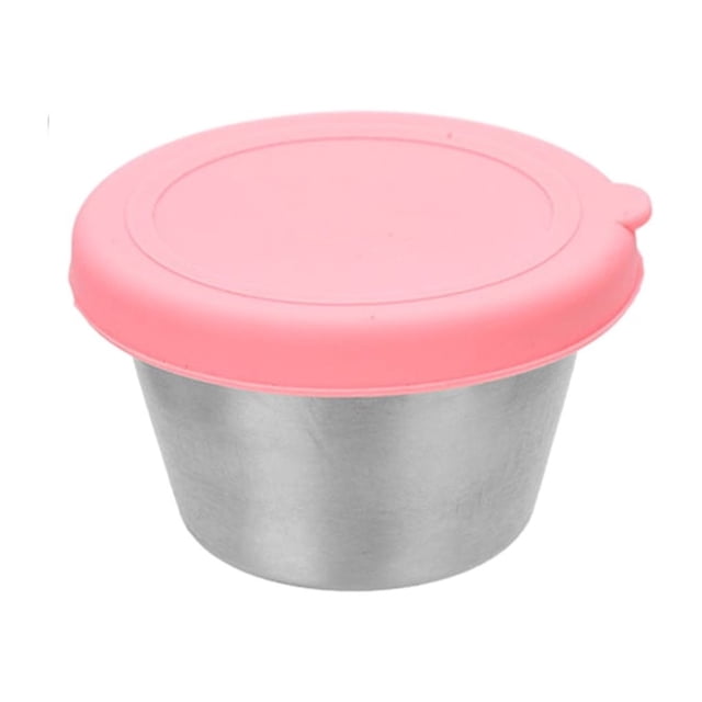 Ounissouiy Taza de condimentos con tapas coloridas, salsas para aderezos para ensaladas, recipiente para aderezos para ensaladas, recipiente para Cocina y Comedor Rosa