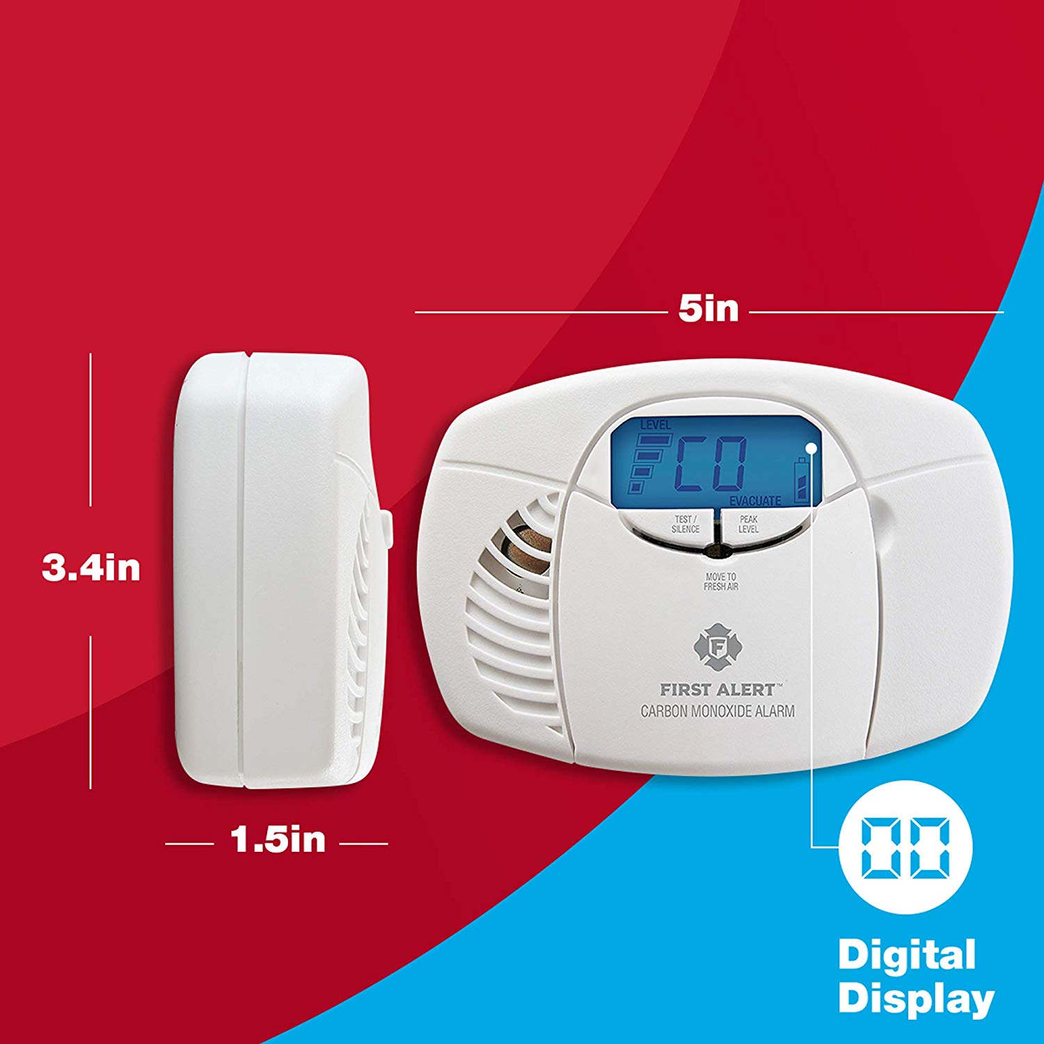 First Alert CO410 Battery-Powered Carbon Monoxide Alarm with Digital Display - image 3 of 7