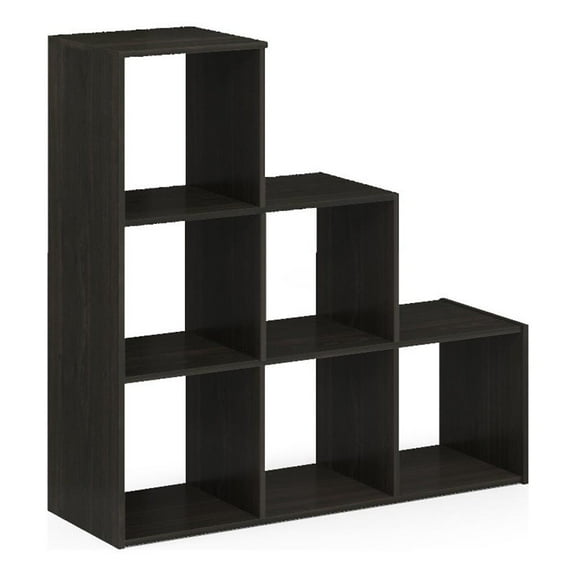 Pemberly Row Contemporary Cubic Storage Cabinet in 3-2-1 in Espresso