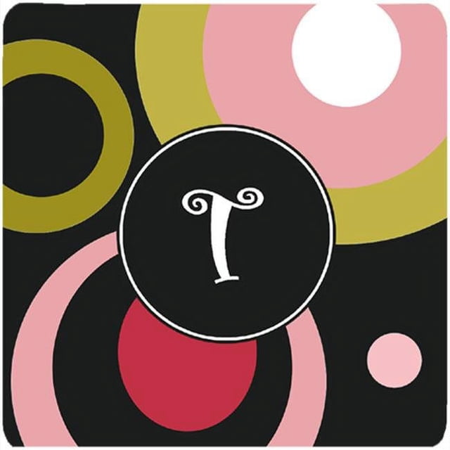 Carolines Treasures AM1001-TFC Monogram - Retro In Black Foam Coasters - Set Of 4- 3.5 x 3.5 In.