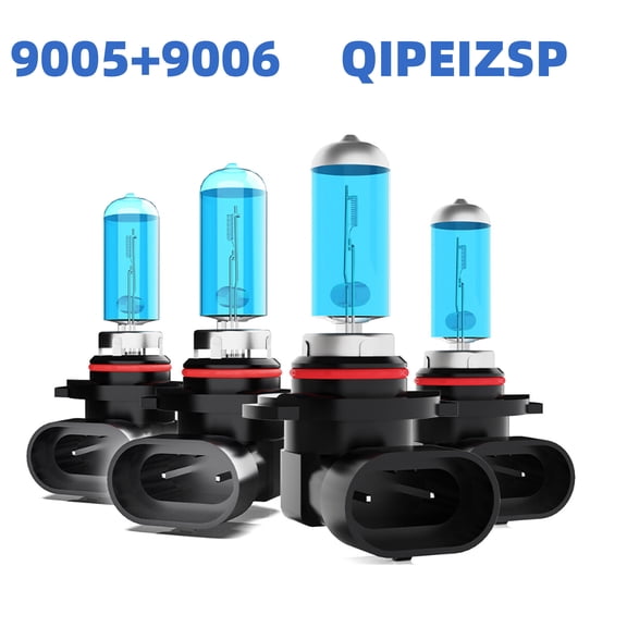 QIPEIZSP 9005 9006 Halogen Headlight Bulbs High Low Beam Fit for Toyota Camry 2000-2006 Warm White 5000k,Plug And Play,Pack of 4