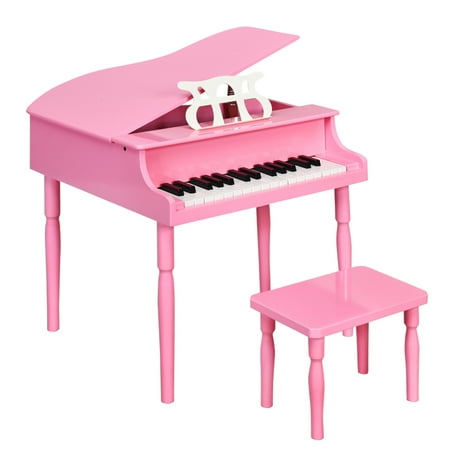 Costway 30-Key Classic Baby Grand Piano Toddler Toy Wood w/ Bench & Music Rack Pink price history on PriceWatchPro