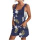 thumbnail image 2 of Puntoco Pantalones cortos deportivos para mujer Pantalones cortos casuales con estampado de tirantes para mujer Pantalones cortos con bolsillos, 2 of 5