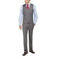 thumbnail image 4 of LN LUCIANO NATAZZI Men's Two Button Bird's Eye 3 Piece Modern Fit Vested Suit Gray, 4 of 5
