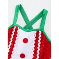 thumbnail image 3 of JanJean Girls Christmas Elf Dress Sequin Dance Ice Skating Leotard Kids Shiny Cami Mesh Tutu Skirt Red 10, 3 of 7