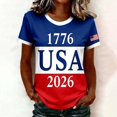 thumbnail image 2 of MEICHEN Womens Independence Day Patriotic Tops 250th Anniversary Short Sleeve Blouses 1776-2026 Crewneck T Shirts 4th of July Graphic Tees, 2 of 4