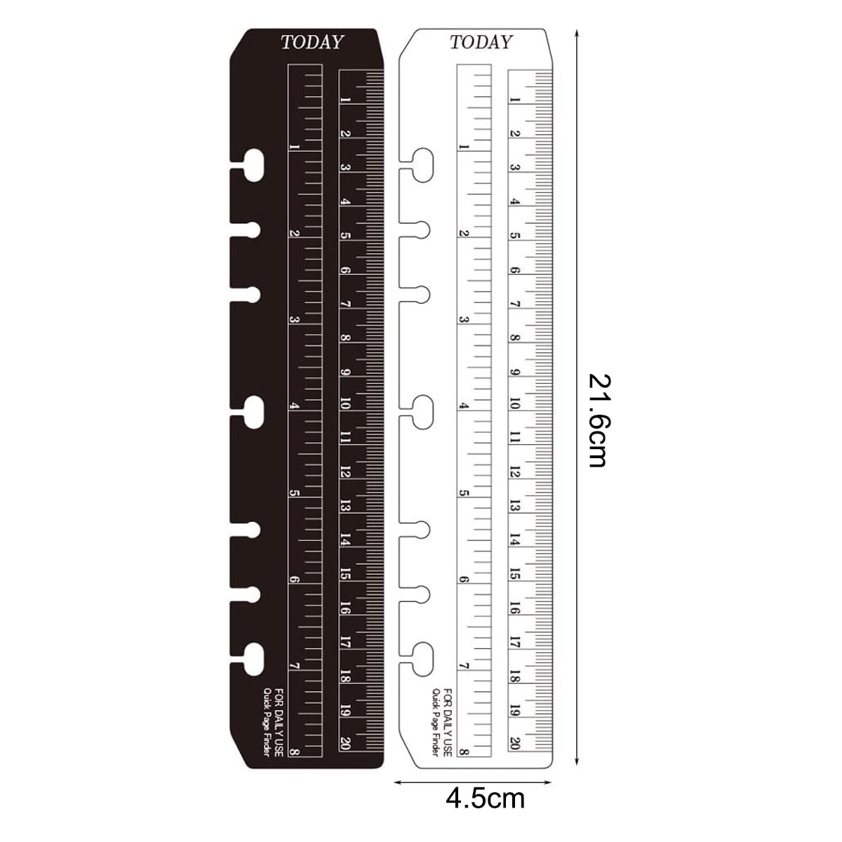2 Pack A4 4 Holes Page Marker Ruler Plastic Binder Ruler Divider Ruler for  Journal Magazine Notebook (GRuler, A4)