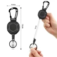 thumbnail image 4 of Retractable Business Metal Keychain Heavy Duty ID Badge Reel Strap Steel Retractable Rope Simple Key Buckle Ring Pendant Style3, 4 of 6