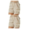 thumbnail image 4 of Jumpingount Pantalones cargo Pantalones cortos de bolsillo Cintura suelta Pantalones de verano Cómodos elásticos Type3 NO3, 4 of 4