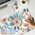 thumbnail image 4 of Pink Flowers and Blue Leaves Desk Mouse Pad Pad Mouse Waterproof Non Slip for Office Home Work Gaming Desktop Tables Mousepad Rubber Base Mousepad with Stitched Edges 35.4x15.7inches, 4 of 7