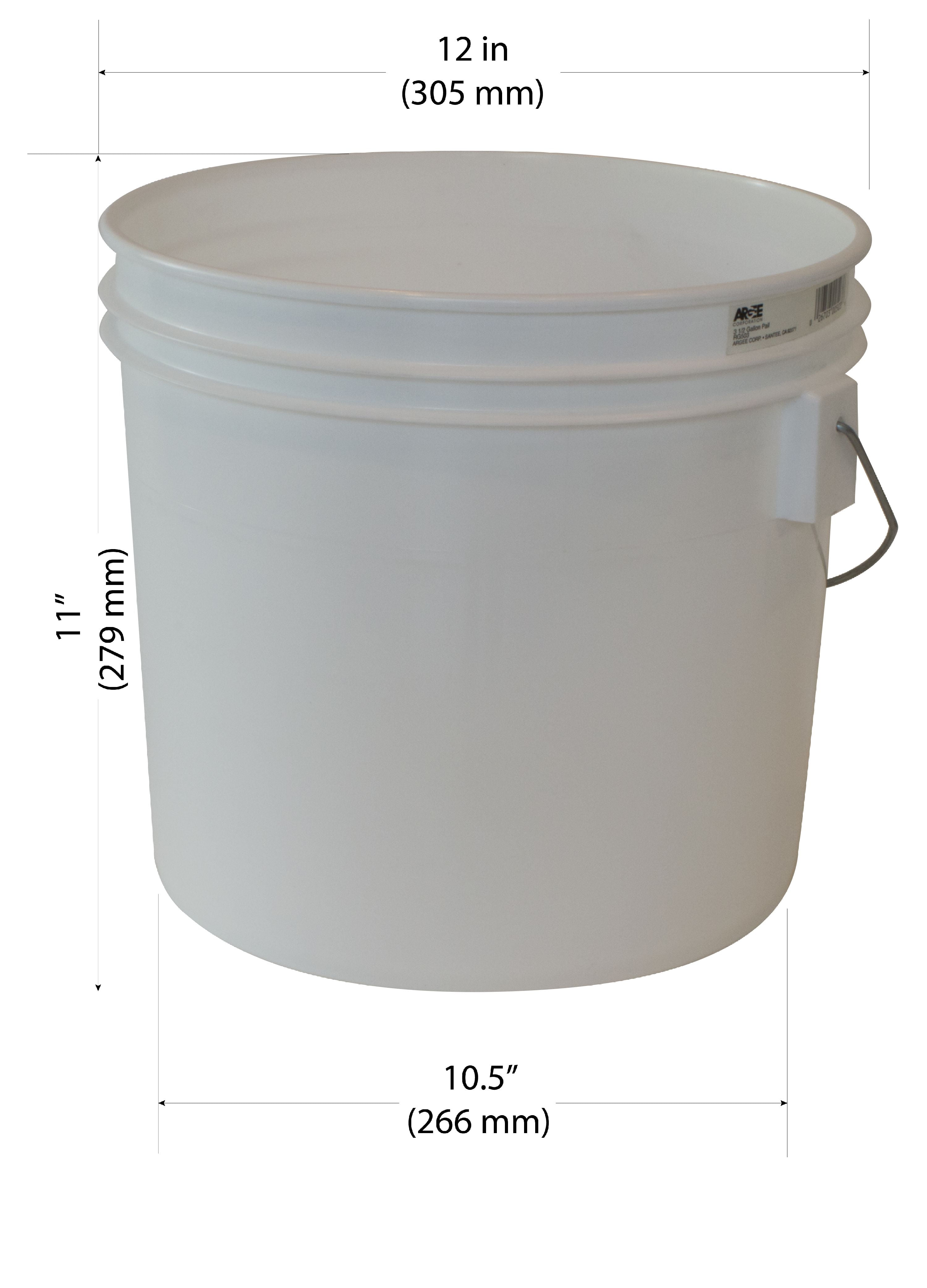 Argee 3.5 Gallon White Bucket, 10-Pack 