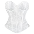 thumbnail image 7 of Ugoldhm Women's Overbust Lace-Up Corset Top - Breathable Sheer Lingerie Bustier Bodyshaper, 7 of 7
