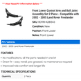 thumbnail image 2 of Front Lower Control Arm and Ball Joint Assembly Set 2 Piece - Compatible with 2002 - 2005 Land Rover Freelander 2003 2004, 2 of 2