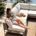thumbnail image 3 of LayinSun 6-Piece Wicker Rattan Patio Furniture Set, Deep Seating Outdoor Modular Sectional Sofa Conversation Set with Thick Cushions for Lawn, Garden, 3 of 7