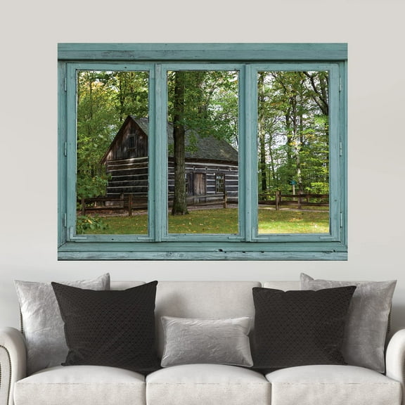 wall26 - Old Cabin a secluded Forest Setting - Rustic Wood Dwelling - Wall Mural, Removable Sticker, Home Decor - 36x48 inches