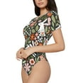thumbnail image 5 of Cauagu Rabbits on Floral Women's Crew Neck Round Short Sleeve T Shirts Tops Bodysuit Daily Jumpsuit-XX-Large, 5 of 7