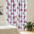 thumbnail image 2 of Ambesonne Spring Curtains, Butterfly Flower Leaf Floral, Pair of 28"x63", Dark Coral and Ceil Blue, 2 of 5