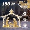 thumbnail image 5 of 6ft Christmas Nativity Scene Garden Decoration - Silver Roof, 190 LED Lights, Joseph/Mary/Infant Figures - Indoor/Outdoor Holiday Decor, 5 of 8