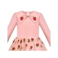 thumbnail image 4 of Robe Fille Rose Fraise Jupe à Sequins Applique Nœud Manches Longues 4 Ans, 4 of 6