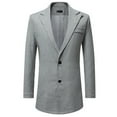 thumbnail image 2 of UVEASISHA Mens Long Blazer Jacket Solid Color Casual Business Trench Coat Single Breasted Regular Fit Office Jackets 2025 Fashion Mid Length Blazers Clearance Sales Today,Gray,2XL, 2 of 6
