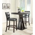 thumbnail image 3 of Coaster Modern Wood Square Criss Cross Base Pub Table in Cappuccino, 3 of 4