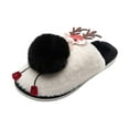 thumbnail image 2 of Anuirheih Slip on Sandals Women,Christmas Hair-ball Cotton Slippers Baotou Hairy Slippers Women Home Indoor Floor Cute Warm Shoes(Black), 2 of 2