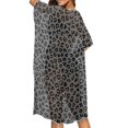 thumbnail image 4 of HELLHERO Leopard Print Pattern Long Kimono Swimsuit Cover Up Polyester Lightweight Free Size Bathing Suit Cover Up for Women, 4 of 6