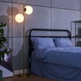 thumbnail image 5 of 65" Modern Contemporary Standing Lamp with Twin Glass Shades, E12 Sockets, Brass, 5 of 13