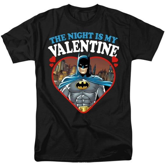 Batman The Night is my Valentine Unisex Adult T Shirt, Black, 3X-Large