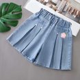thumbnail image 2 of Coerni Baby Girls Denim Shorts 3 6 12 18 Months Girls Summer Baggy Causal Ruffle Jean Short Skort Elastic Waist Wash Denim Flared Skirted Shorts, 2 of 9