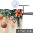 thumbnail image 5 of Merry Christmas Window Curtain Valances Colorful Balls Flowers Hang on Pine Tree Xmas Rod Pocket Valances for Bedroom Living Room Dining Room 54 by 18 in, 1 Panel, 5 of 6