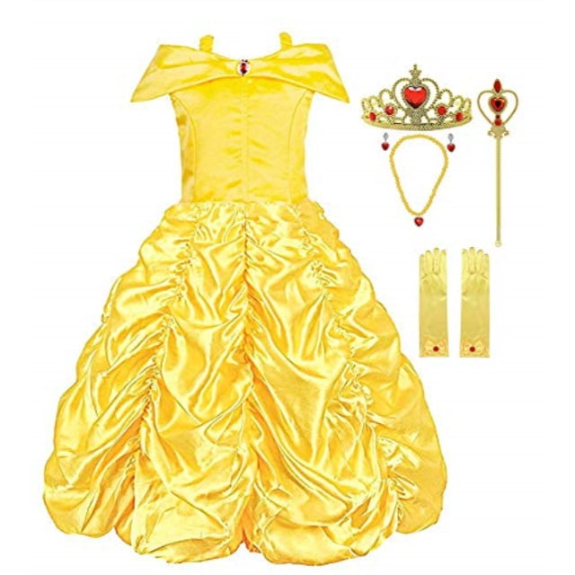 padete little girls princess belle yellow party costume off shoulder ...