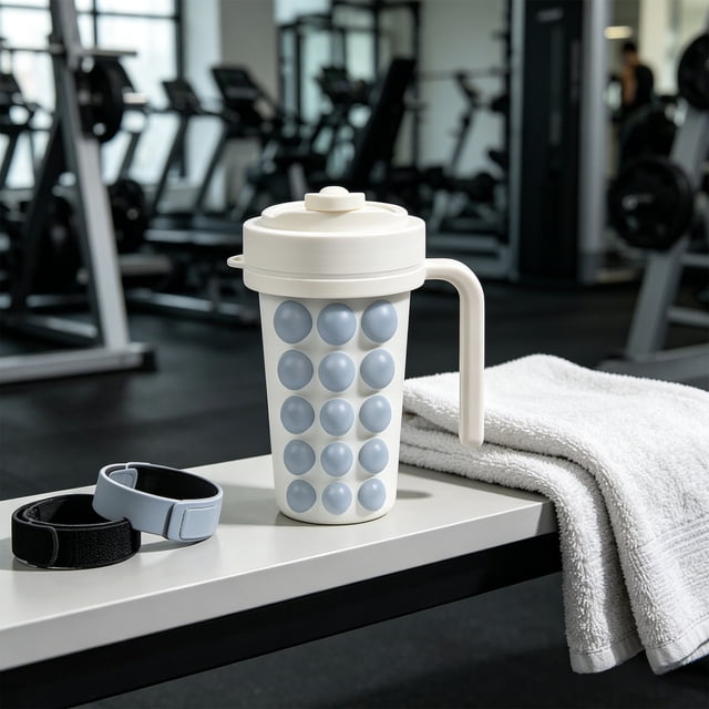 Bandeja para cubitos de hielo y botella de agua con pajita | Vaso de silicona con molde para hielo de fácil liberación | Ideal para preparar bebidas frías en casa, la cocina o la oficina