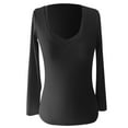 thumbnail image 4 of EDFBUYKRS Womens Button Down Shirt V Neck Long Sleeve Button Down Blouses Tops Casual Long Sleeve Collared Oversized Blouses Tops Ladies Tops and Blouses Xl, 4 of 5