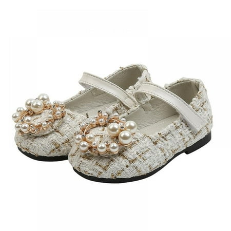 

Kids Girls Shoes With Pearl Fashion Princess Sweet Antiskid Soft Soles Bean Children s Flats Kids Glitter Party Shoes Mary Jane